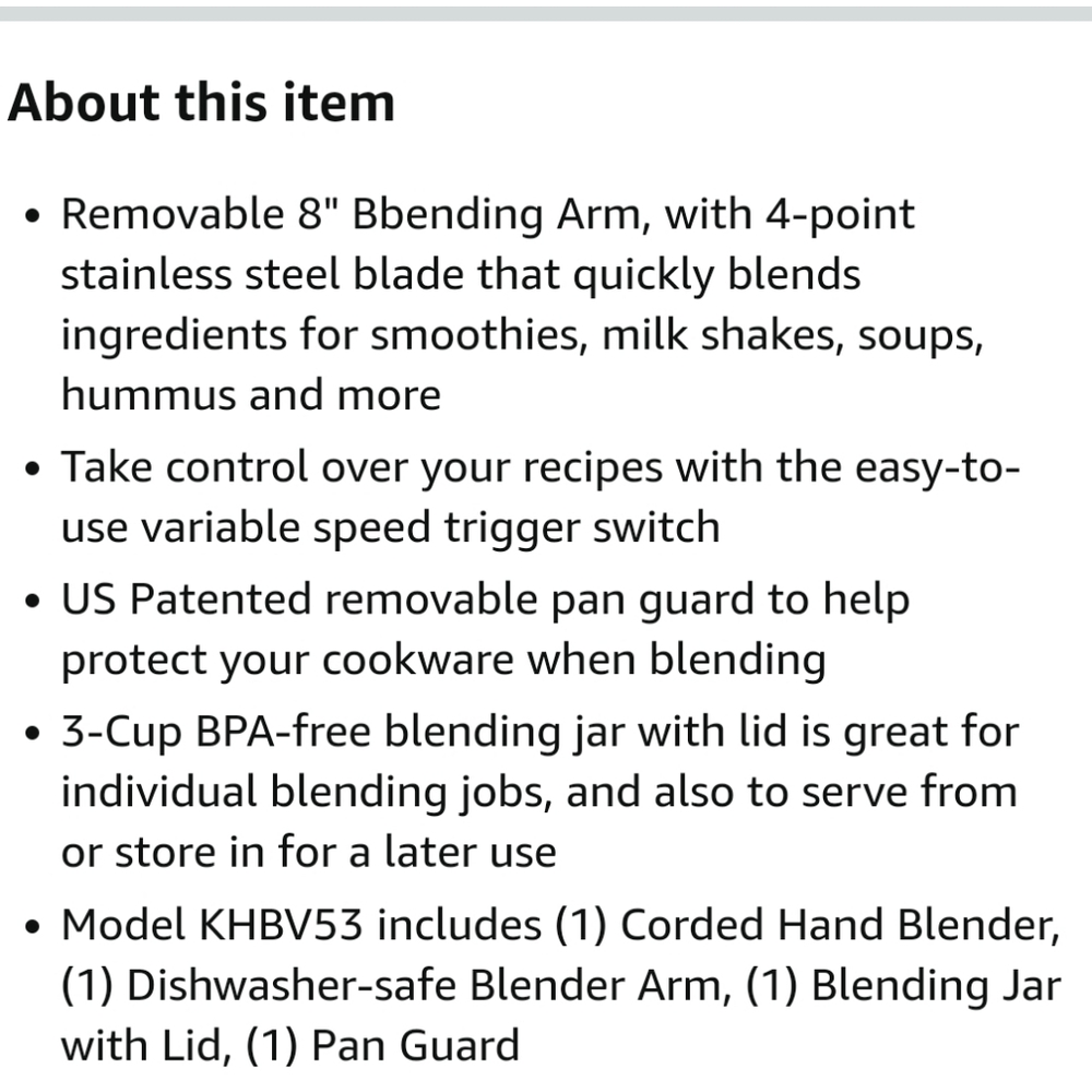 KitchenAid Variable Speed Corded Hand Blender, Empire Red - Picture 5 of 5